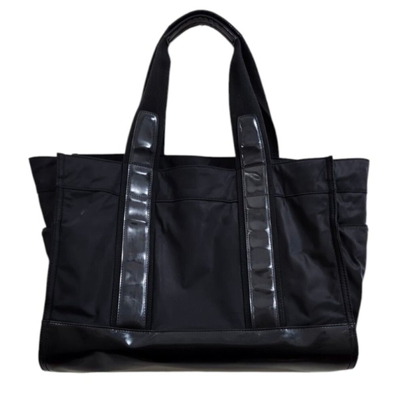 TORY BURCH Handbag/Nylon/Enamel/BLK/Black/Solid Color Black Nylon/Pate - Picture 4 of 15
